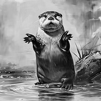Buy canvas prints of Otter says what by Picture Wizard