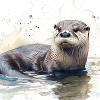Buy canvas prints of Otter Art by Picture Wizard