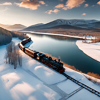 Buy canvas prints of Steam Train In The Snow by Picture Wizard