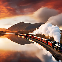 Buy canvas prints of Steam Train Sunset by Picture Wizard