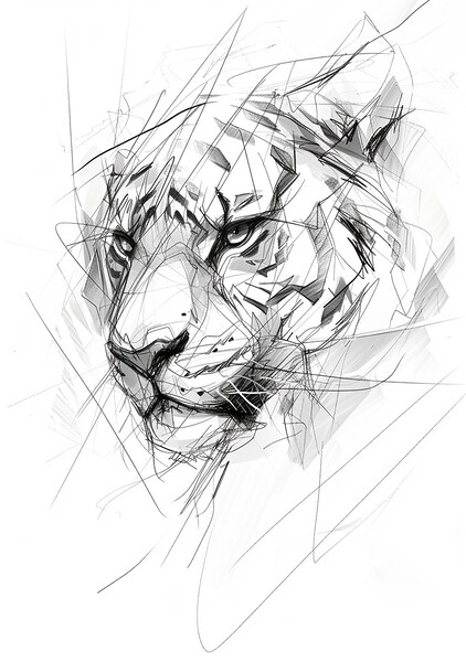 Tiger Sketch Picture Board by Picture Wizard