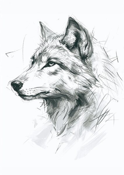 Wolf Sketch Picture Board by Picture Wizard