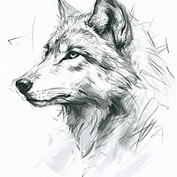 Buy canvas prints of Wolf Sketch by Picture Wizard