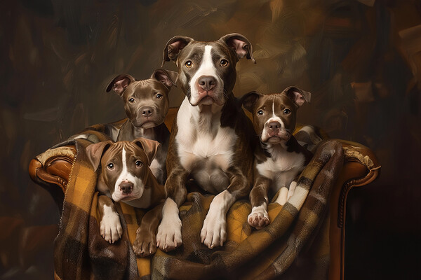 American Staffordshire Terrier Family Picture Board by Picture Wizard
