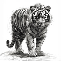 Buy canvas prints of Tiger Sketch by Picture Wizard