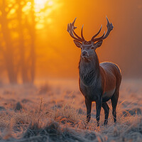 Buy canvas prints of Sunset Red Deer by Picture Wizard