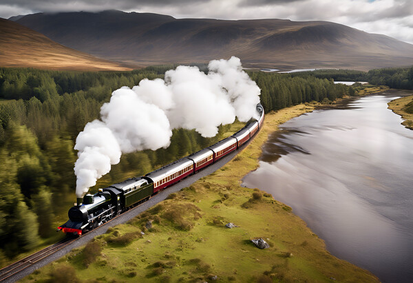 Highland Steam Train Picture Board by Picture Wizard