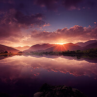 Buy canvas prints of Ullswater sunrise by Picture Wizard