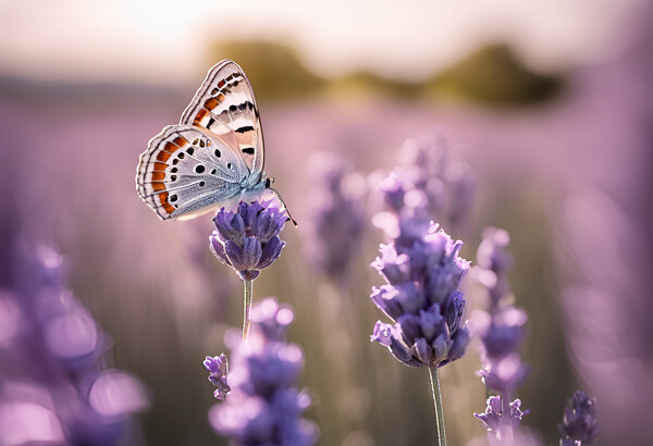 Butterfly Lavender Picture Board by Picture Wizard