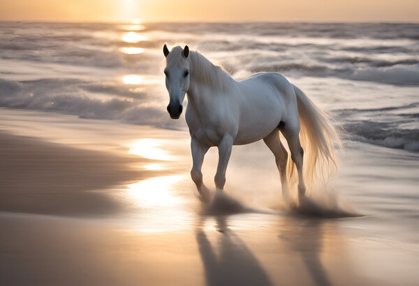Horse Sandy Beach Picture Board by Picture Wizard