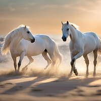 Buy canvas prints of White Horses by Picture Wizard