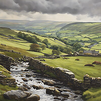 Buy canvas prints of Rolling Yorkshire Dales Oil Painting by Picture Wizard