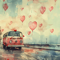 Buy canvas prints of VW Camper Love by Picture Wizard