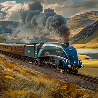 Buy canvas prints of The Mallard Steam Train by Picture Wizard