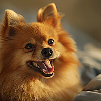 Buy canvas prints of Laughing Pomeranian by Picture Wizard