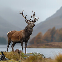 Buy canvas prints of Mighty Red Stag by Picture Wizard