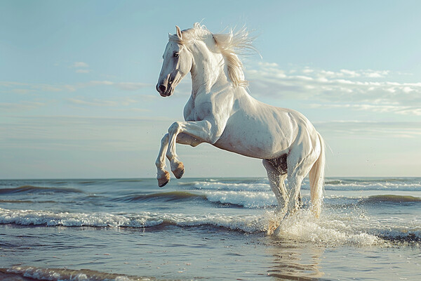 White Stallion Picture Board by Picture Wizard