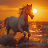 Buy canvas prints of Andalusian horse sunset by Picture Wizard
