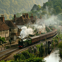 Buy canvas prints of Steam Train Countryside by Picture Wizard