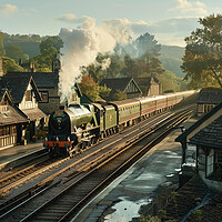 Buy canvas prints of Steam Train at the Station by Picture Wizard