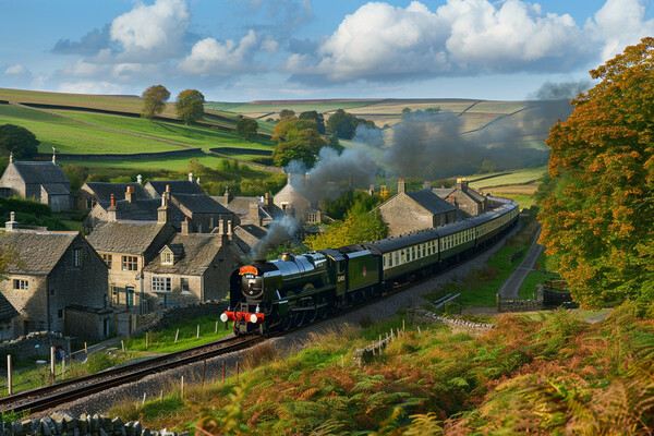 Steam Train Yorkshire Dales Picture Board by Picture Wizard