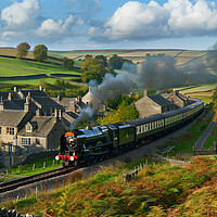 Buy canvas prints of Steam Train Yorkshire Dales by Picture Wizard