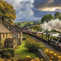 Buy canvas prints of steam train yorkshire dales by Picture Wizard