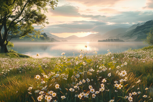 Daisies on Ullswater Picture Board by Picture Wizard