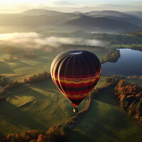 Buy canvas prints of Hot Air Balloon Over the Lake District by Picture Wizard