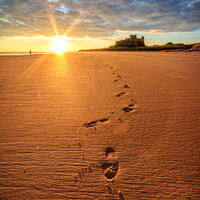 Buy canvas prints of Footsteps from Bamburgh Castle by Lee Kershaw
