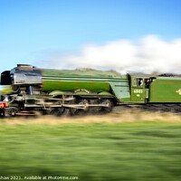Buy canvas prints of The Flying Scotsman speeds past by Lee Kershaw
