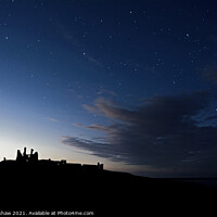 Buy canvas prints of Dunstanburgh castle night sky by Lee Kershaw