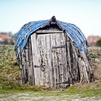 Buy canvas prints of Fisherman's hut Lindisfarne by Lee Kershaw