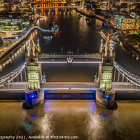 Buy canvas prints of Tower Bridge at night by A N Aerial Photography