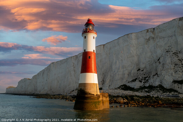 Beachy Head Lighthouse sunrise Picture Board by A N Aerial Photography