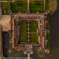 Buy canvas prints of Herstmonceux Castle Top Down by A N Aerial Photography