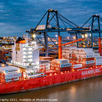 Buy canvas prints of Container Ship at Tilbury Docks by A N Aerial Photography