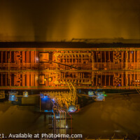 Buy canvas prints of Night panorama of a ship by A N Aerial Photography