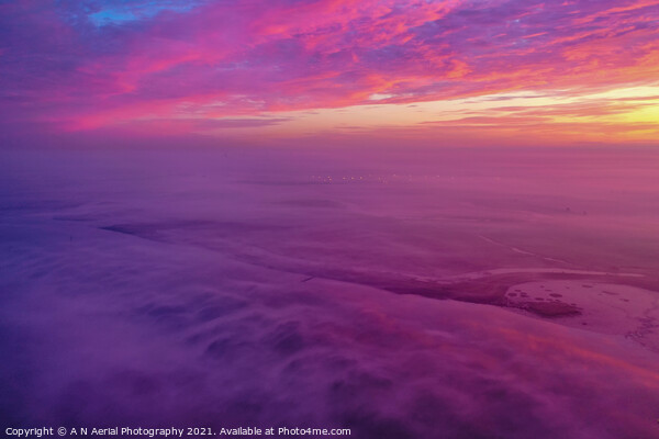 Blanket of fog Picture Board by A N Aerial Photography