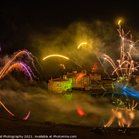 Buy canvas prints of Leeds Castle fireworks display by A N Aerial Photography