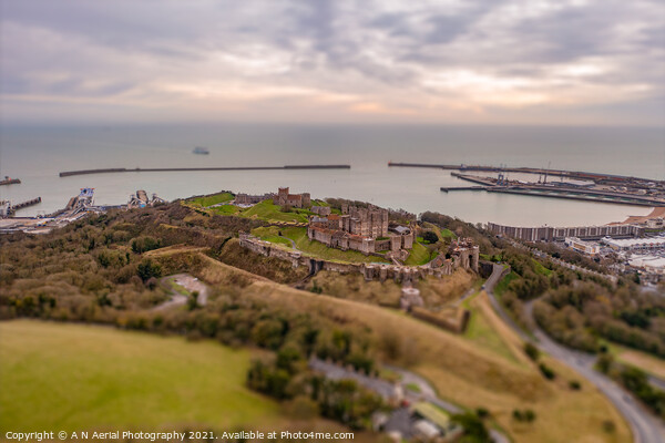 Dover Castle Tilt shift Picture Board by A N Aerial Photography