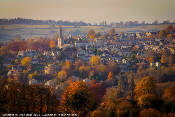 Painswick autumn view Picture Board by Chris Rose