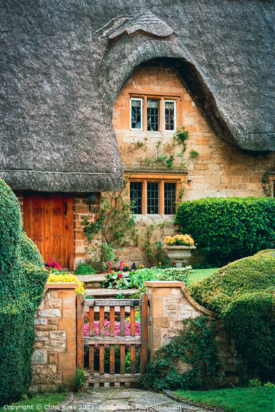 Chipping Campden, thatched cottage Picture Board by Chris Rose