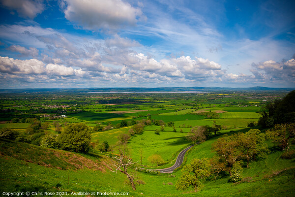 Coaley Peak Viewpoint, winding road Picture Board by Chris Rose