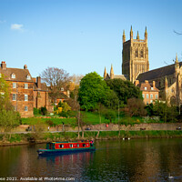Buy canvas prints of River Severn by Worcester Cathedral by Chris Rose