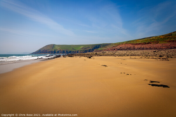 Manorbier, Idyllic empty beach Picture Board by Chris Rose