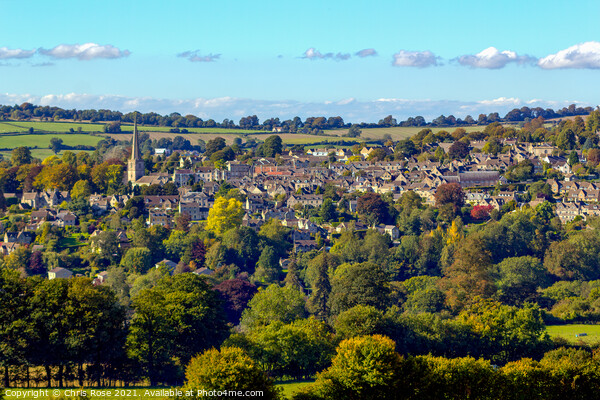 Painswick in the Cotwolds countryside Picture Board by Chris Rose