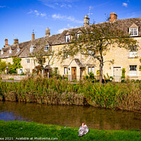 Buy canvas prints of Lower Slaughter cottages by Chris Rose