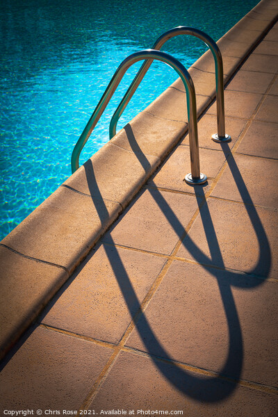 Swimming pool ladder shadows Picture Board by Chris Rose