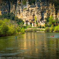 Buy canvas prints of La Roque-Gageac on the Dordogne River by Chris Rose
